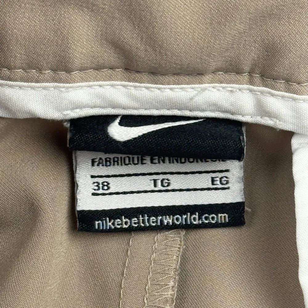 Nike Pants Mens 38 Brown Khaki Chino‎ Coach Training Performance Lightweight